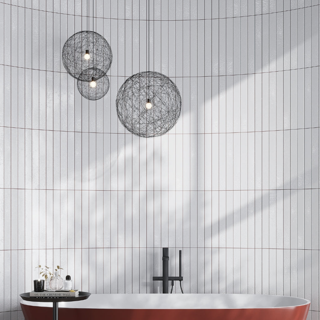 Soft White 2x16 Glossy Zellige Subway Ceramic Tile (50 pack, 10.76 sq ft/case)