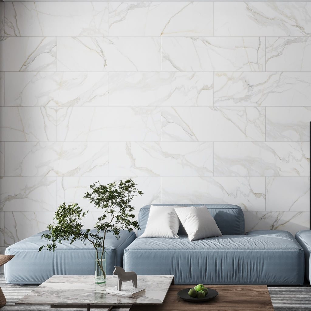 Soft White 16x48 Matte Ceramic Large Format Tile (3 pack, 15.5 sq ft/case)