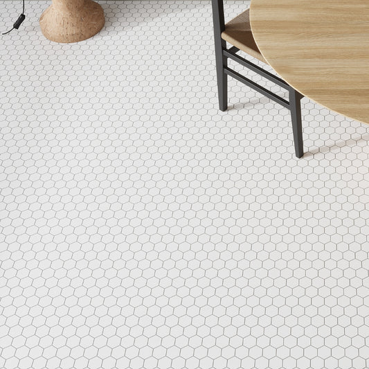 Snow White 12x12 Honed Hexagon Thassos Marble Mosaic Tile (5 pack, 4.83 sq ft/case)