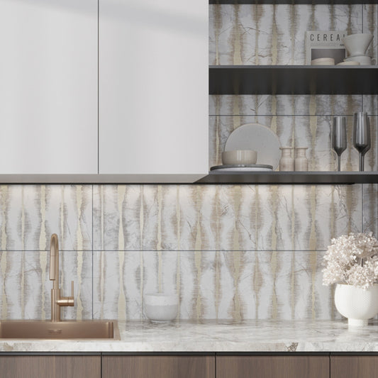 Cream beige Crisp White 24x48 Polished Porcelain Large Format Tile (1 pack, 7.75 sq ft/case)