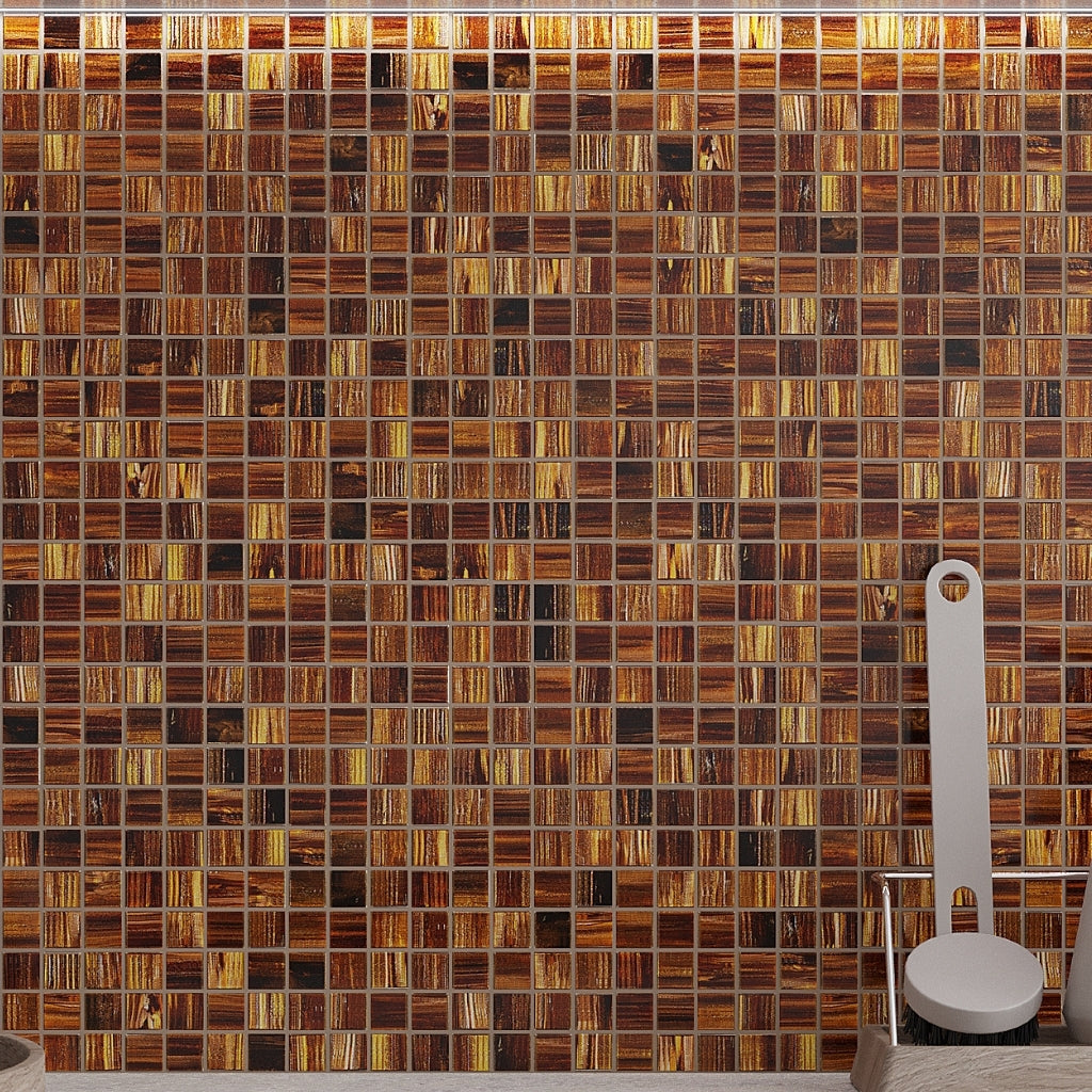 Bronze 12x12 Glossy Uniform Square Glass Mosaic Tile (20 pack, 20 sq ft/case)
