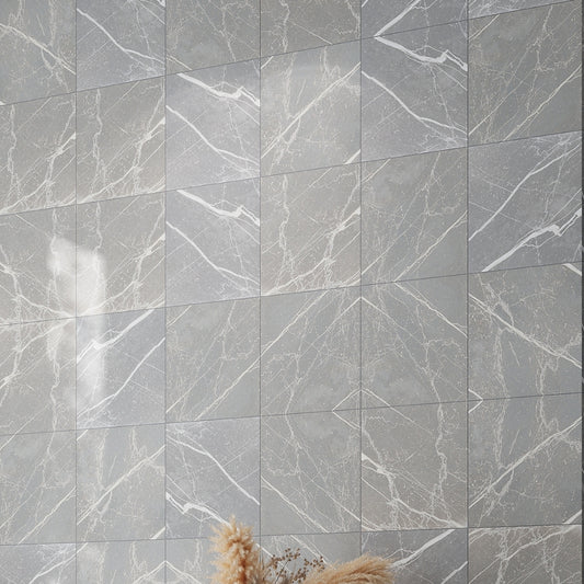 Ash Gray 12x12 Matte Marble-look Vein Porcelain Tile (14 pack, 13.56 sq ft/case)