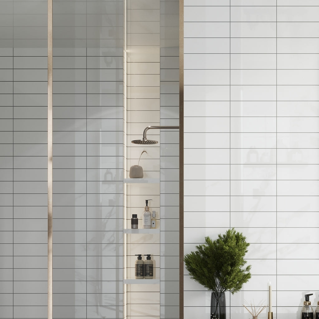 White 4x12 Polished Ceramic Subway Tile (34 pack, 10.4 sq ft/case)