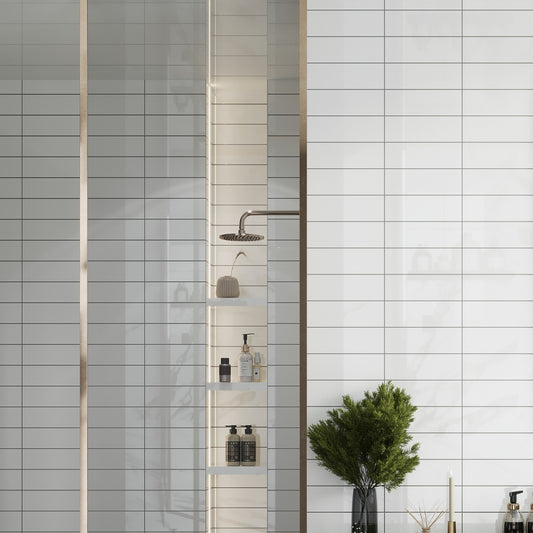 White 4x12 Polished Ceramic Subway Tile (34 pack, 10.4 sq ft/case)