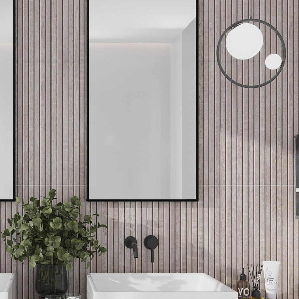 Gray 24x48 Matte Porcelain Deco Tile (2 pack,15.49 sq ft/case)