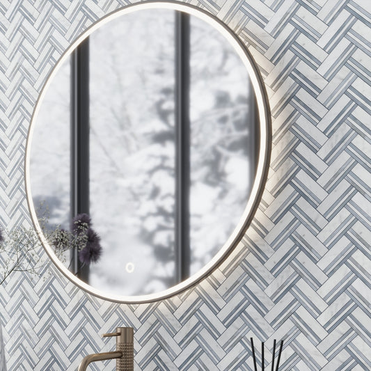 polished eastern white and blue marble mosaic tile in 11x12 herringbone pattern