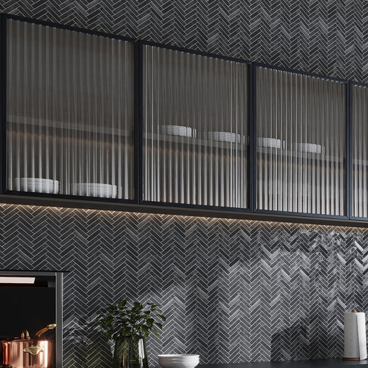 Steel Black 11x11 Matte Porcelain Herringbone Mosaic Tile (5.88 sq ft/case, 7-Pack)