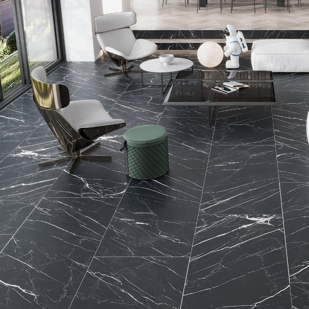 Nero Black 24x48 Matte Porcelain Large Tile (15.5 sq ft/case, 2-Pack)