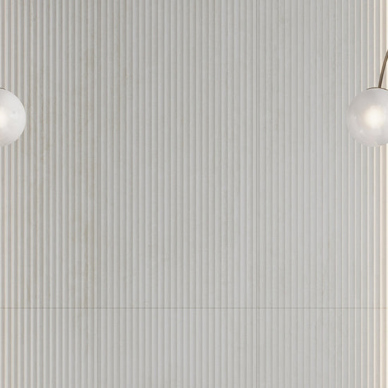 White Beige 24x48 Matte Fluted grooved Porcelain Large Tile (2 pack, 15 ...