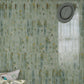 moss green 2x10 glossy picket ceramic wall tile with rustic glossy finish and geometric picket shape