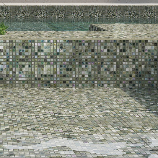 Glossy emerald green 12x12 square glass mosaic tile with uniform size and multishade finish