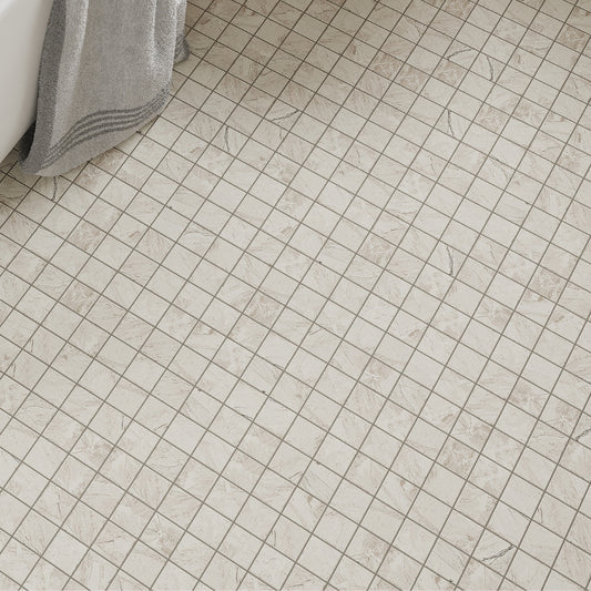 Stone Beige 12x12 Matte Uniform Square Porcelain Mosaic Tile (6 pack, 5.81 sq ft/case)