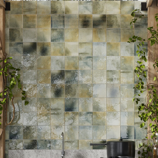 Celadon Green 6x6 Glossy Zellige Square Porcelain Tile (22 pack, 5.38 sq ft/case)