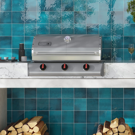 Tropical Teal 6x6 Glossy Zellige Square Porcelain Tile (22 pack, 5.38 sq ft/case)