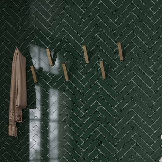 Green 2x8 Glossy Ceramic Subway Tile (60 pack, 6.48 sq ft/case)