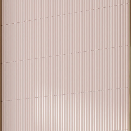 pink matte ceramic subway tile 2x8 with vertical ridges for indoor walls