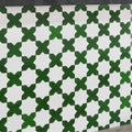 Dark green glossy ceramic star and cross patterned 5x5 inch wall tiles for backsplash or feature walls