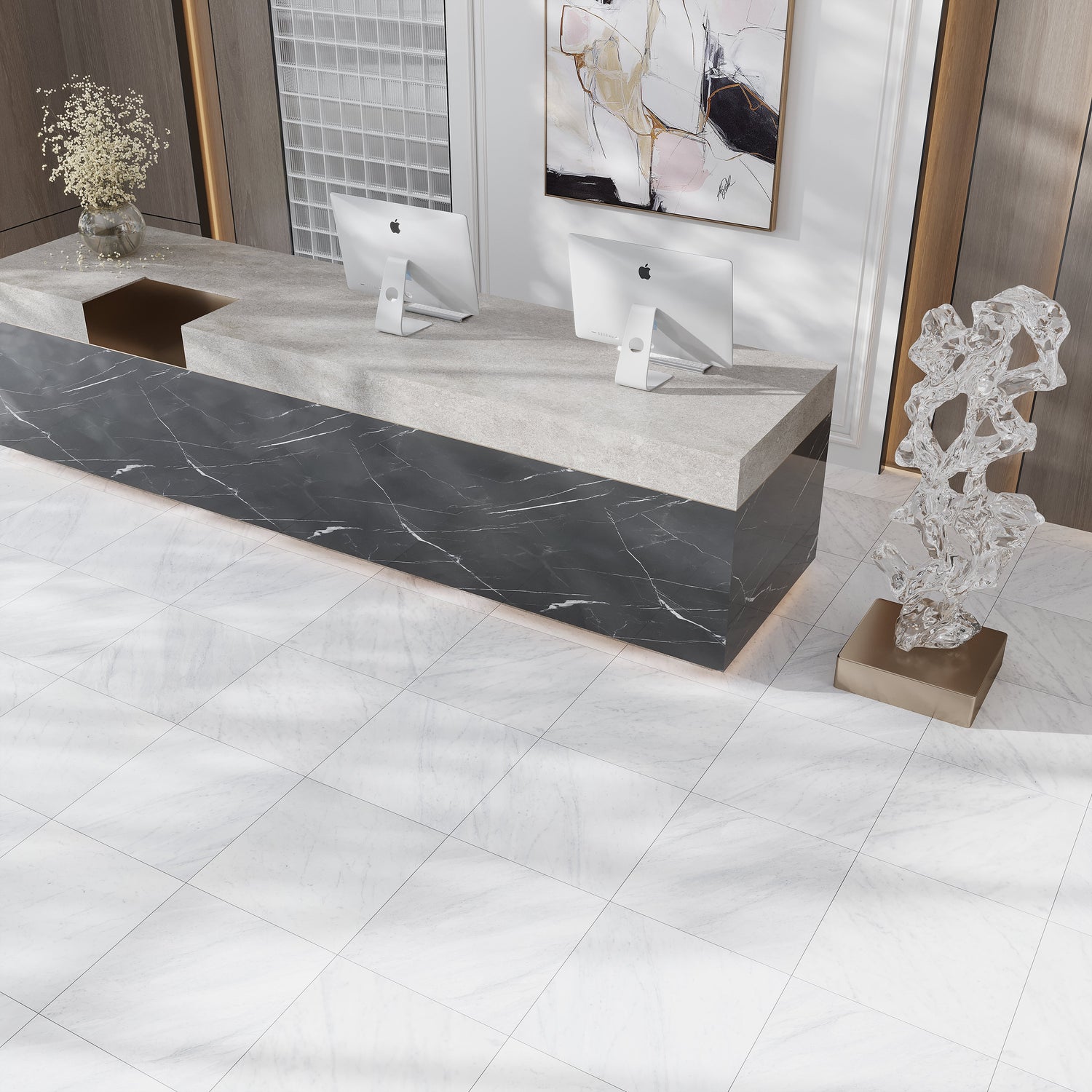 Sample - White 24x48 Matte Porcelain Large Tile (15.5 sq ft/case, 2-Pack)