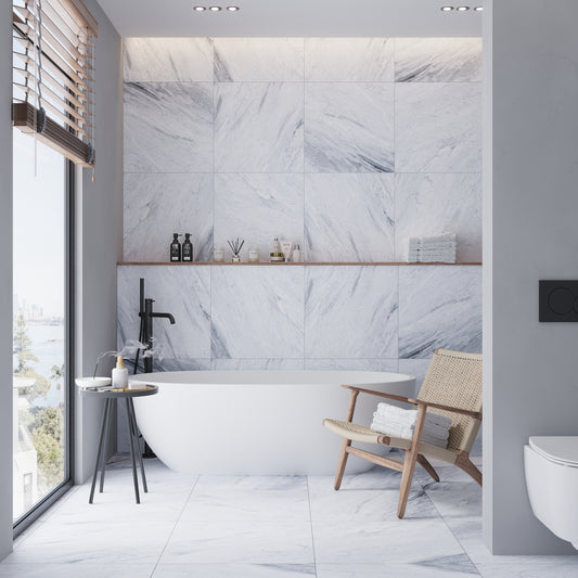 Smoke Blue 24x24 Matte Color Body Porcelain Large Tile (15.5 sq ft/case, 4-Pack)