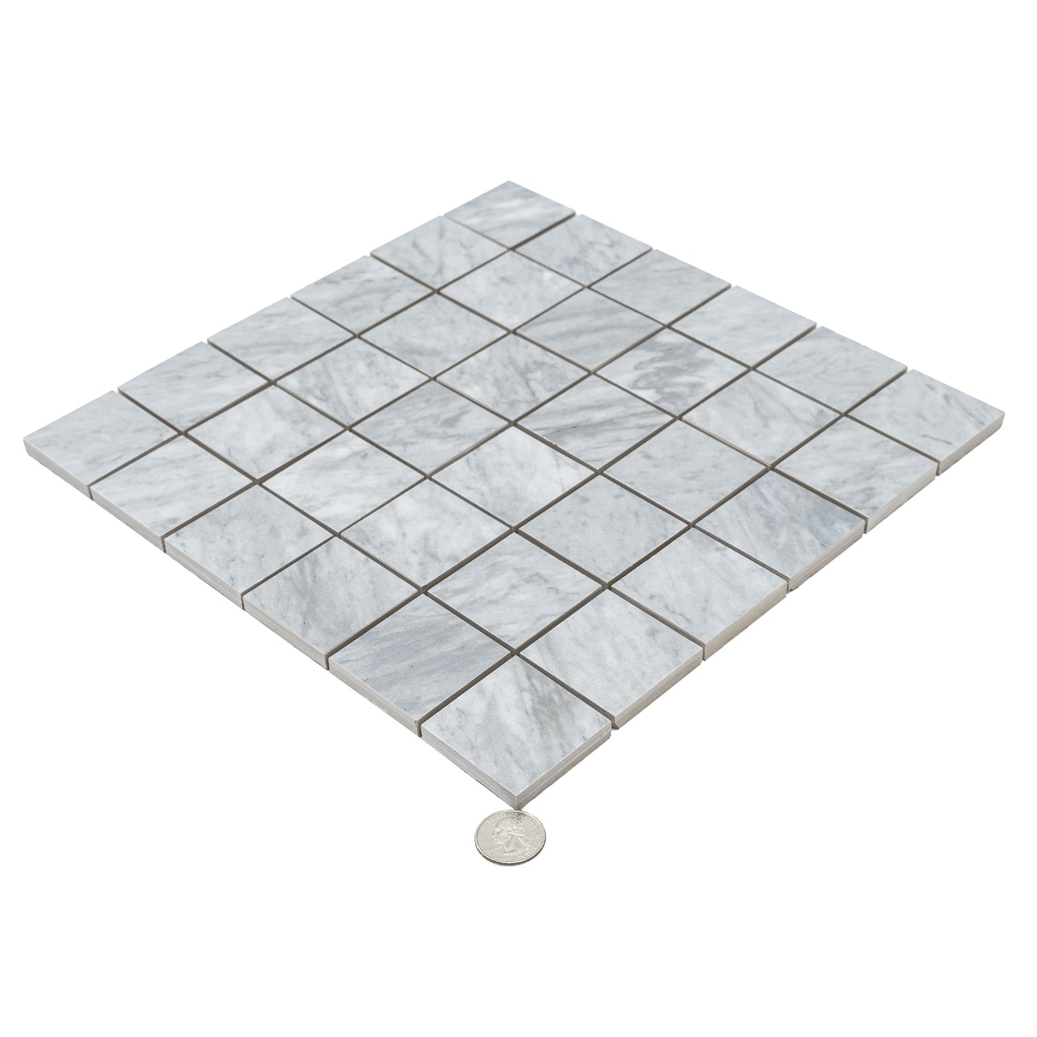 Sample - Smoke Blue 12x12 Matte Gres Porcelain Square Mosaic Tile (5.82 sq ft/case, 6-Pack)