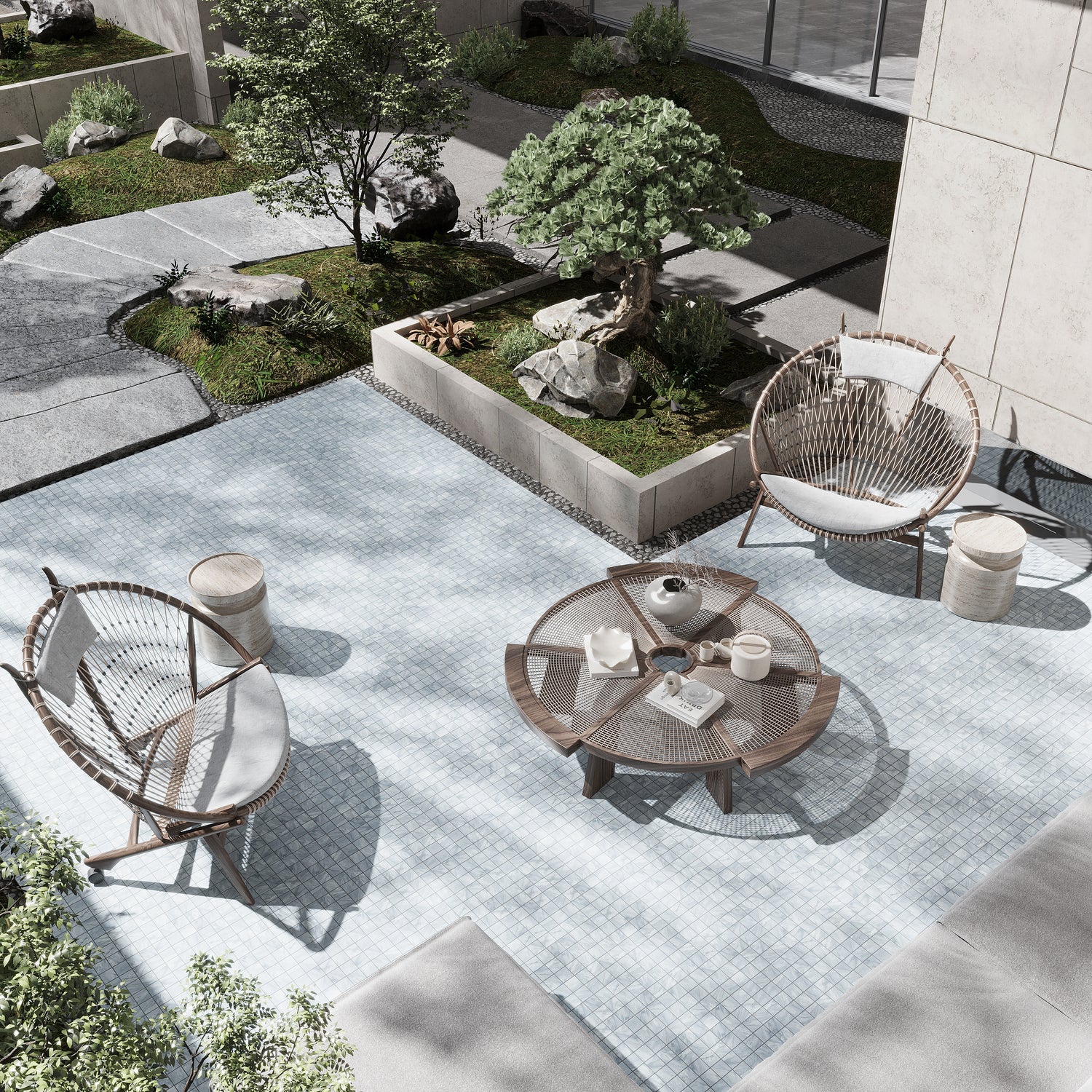 Smoke Blue 12x12 Matte Gres Porcelain Square Mosaic Tile (5.82 sq ft/case, 6-Pack)