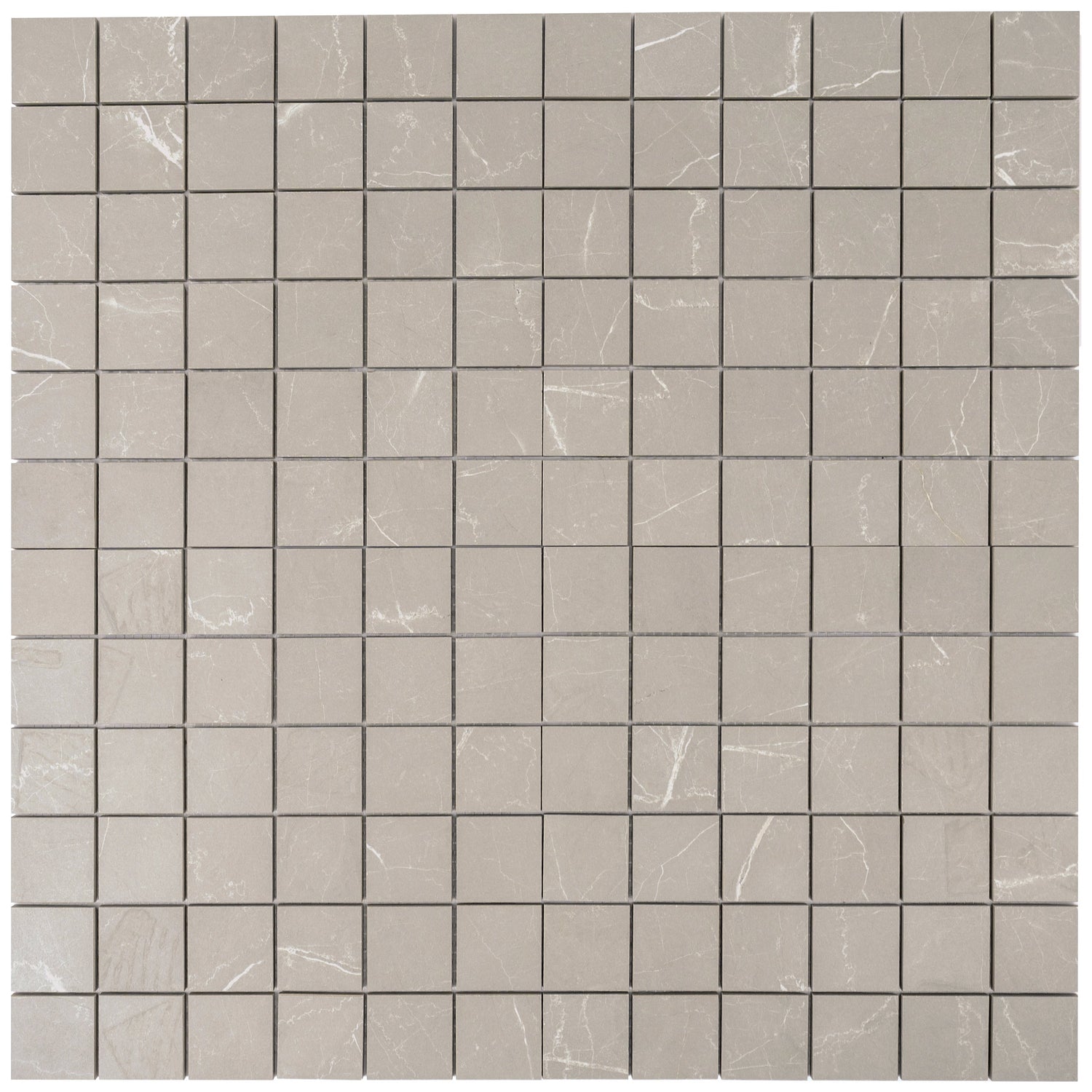 Sample - Ash Gray 12x12 Matte Gres Porcelain Square Mosaic Tile (5.82 sq ft/case, 6-Pack)