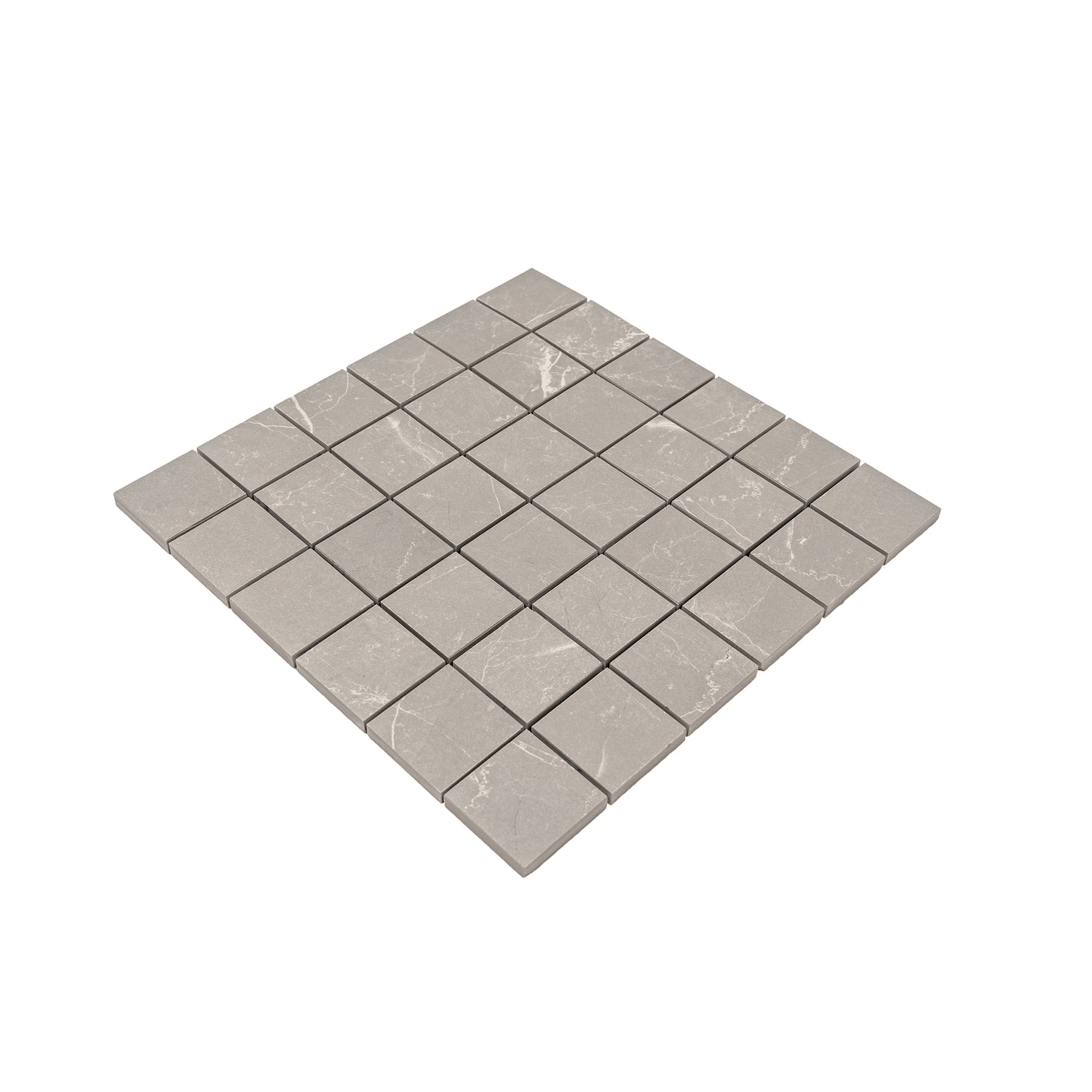 Sample - Ash Gray 12x12 Matte Gres Porcelain Square Mosaic Tile (5.82 sq ft/case, 6-Pack)