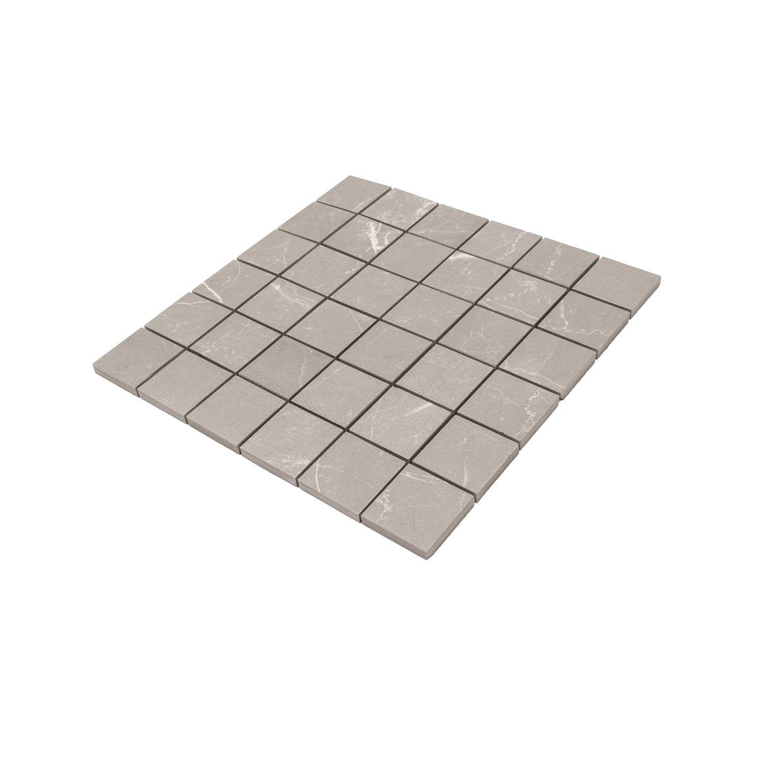 Sample - Ash Gray 12x12 Matte Gres Porcelain Square Mosaic Tile (5.82 sq ft/case, 6-Pack)