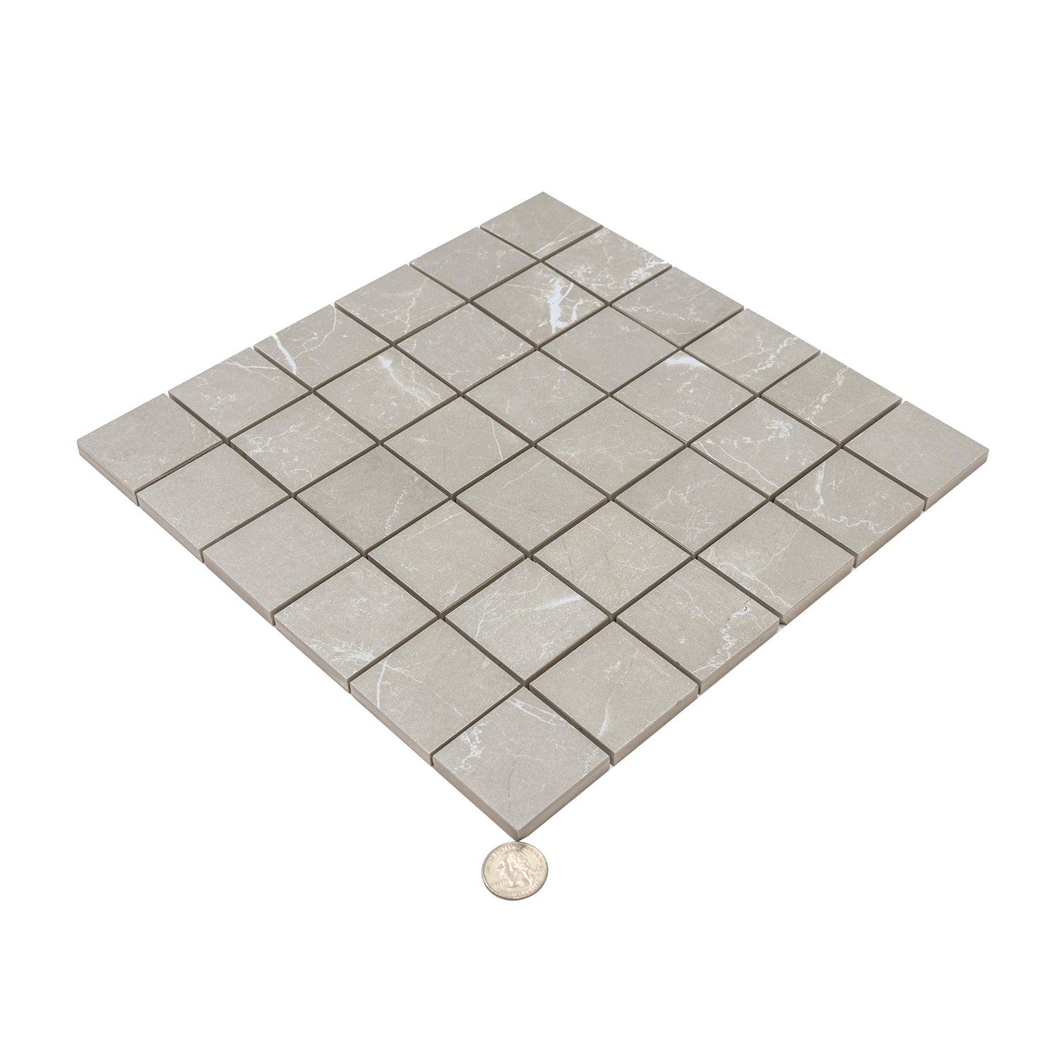 Ash Gray 12x12 Matte Gres Porcelain Square Mosaic Tile (5.82 sq ft/case, 6-Pack)