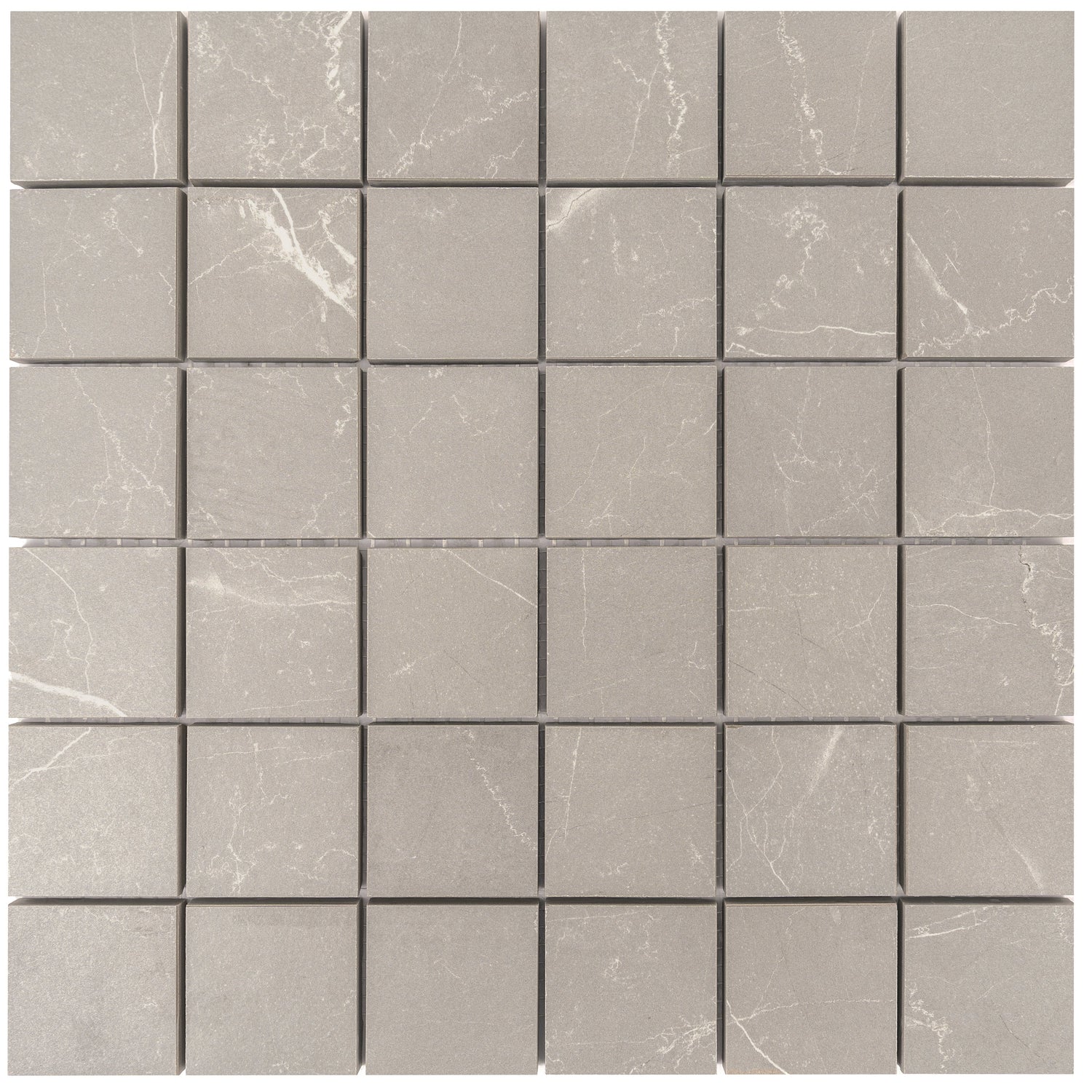 Sample - Ash Gray 12x12 Matte Gres Porcelain Square Mosaic Tile (5.82 sq ft/case, 6-Pack)