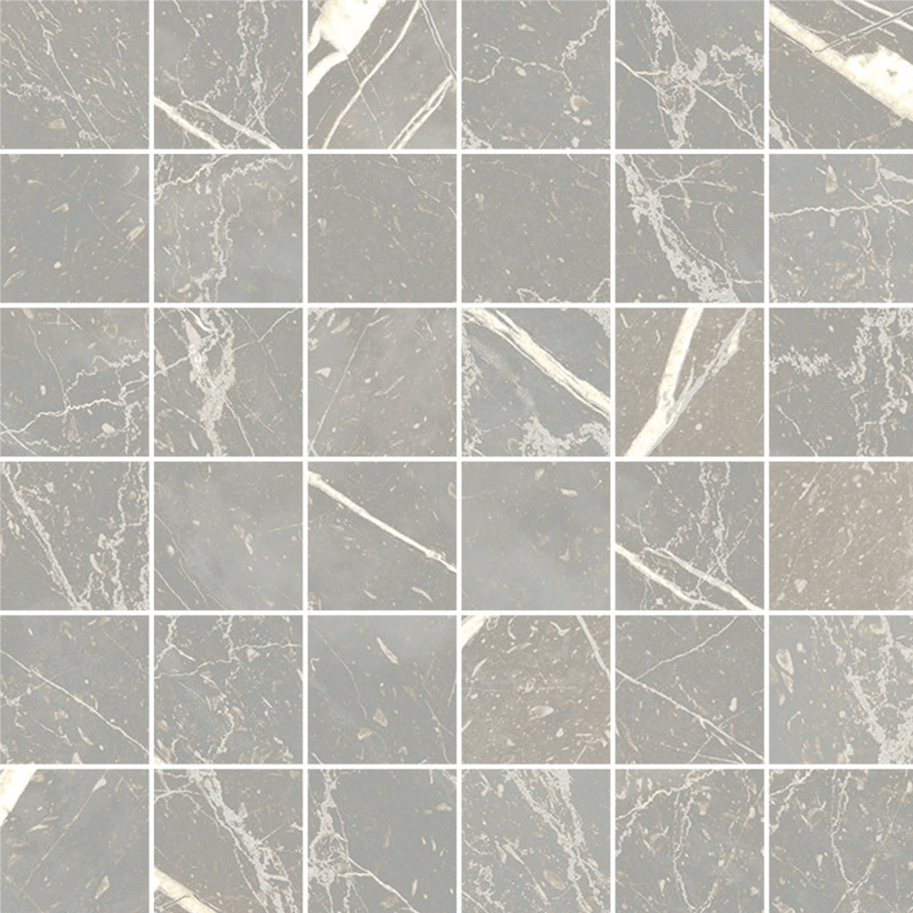 Sample - Ash Gray 12x12 Matte Gres Porcelain Square Mosaic Tile (5.82 sq ft/case, 6-Pack)