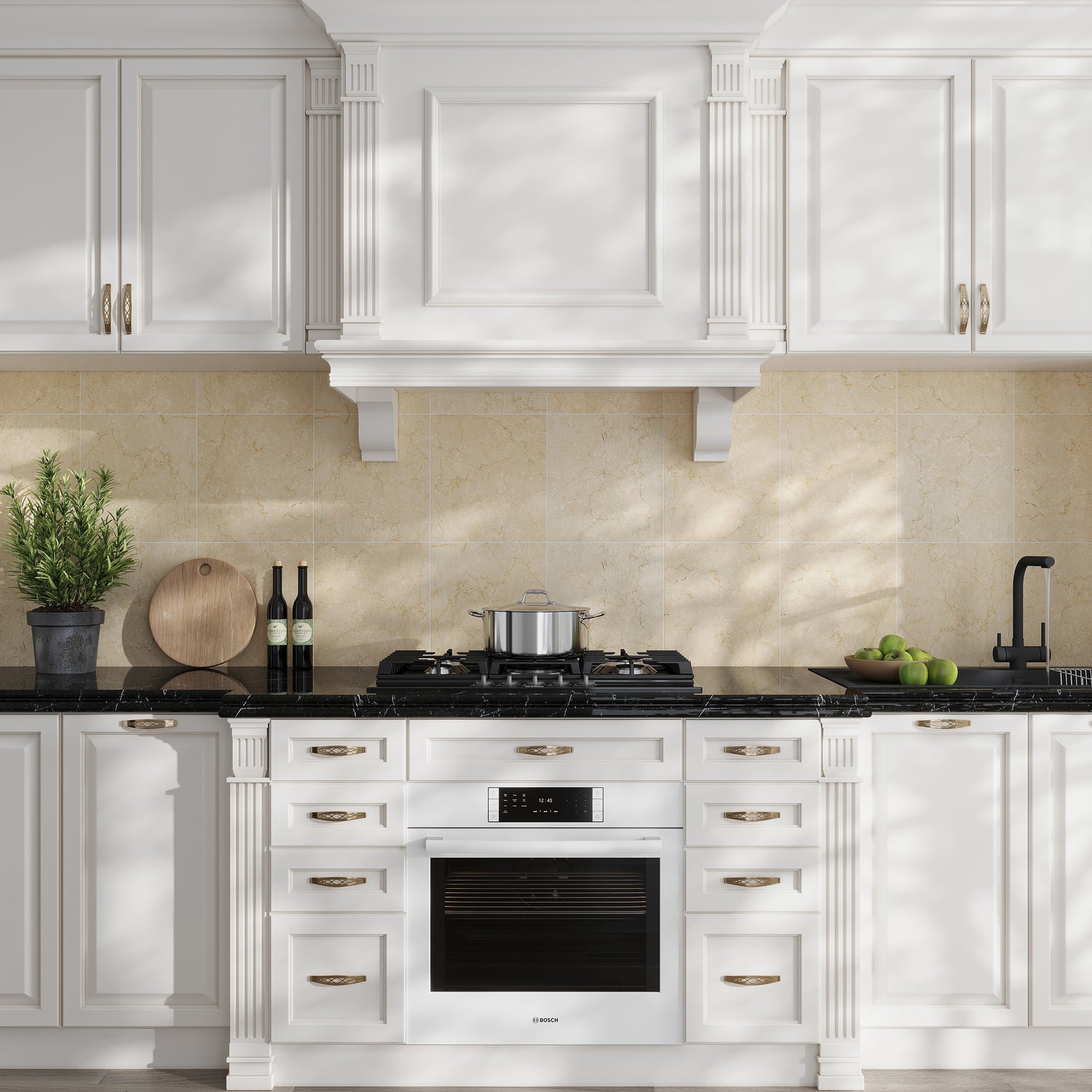 Crema Beige 12x12 Matte Marble-look Vein Porcelain Tile (14 pack, 13.56 sq ft/case)