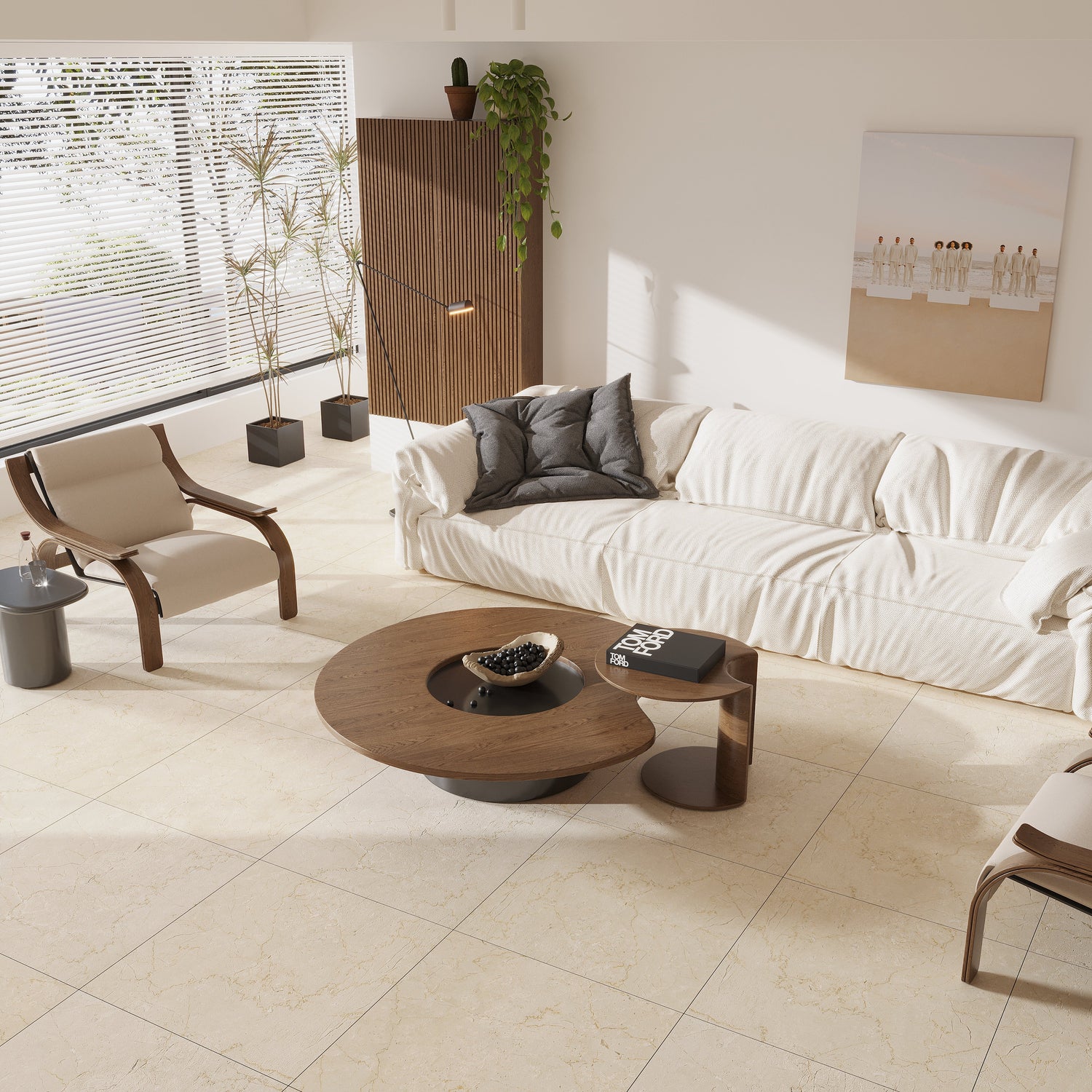 Sample - Crema Beige 24x24 Matte Color Body Porcelain Large Tile (15.5 sq ft/case, 4-Pack)