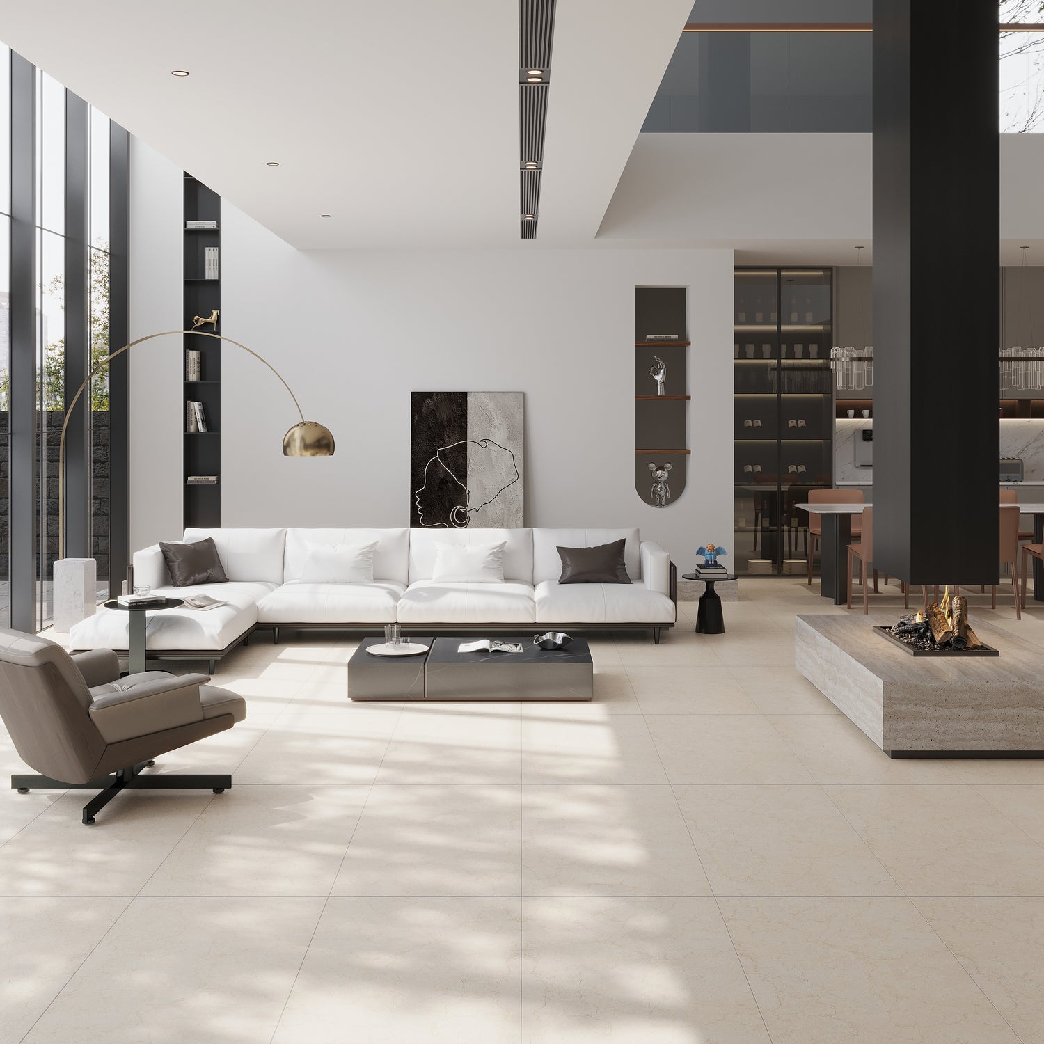 Crema Beige 24x48 Matte Porcelain Large Tile (15.5 sq ft/case, 2-Pack)