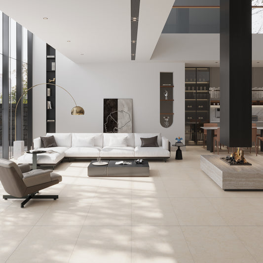 Crema Beige 24x48 Matte Porcelain Large Tile (15.5 sq ft/case, 2-Pack)