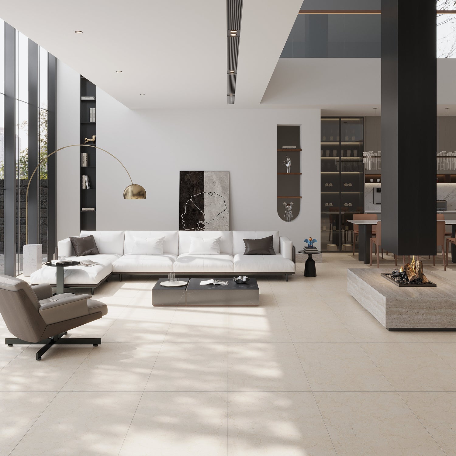 Sample - Crema Beige 24x48 Matte Porcelain Large Tile (15.5 sq ft/case, 2-Pack)