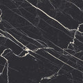 Nero black 12x12 matte porcelain tile with white marble-look veining pattern