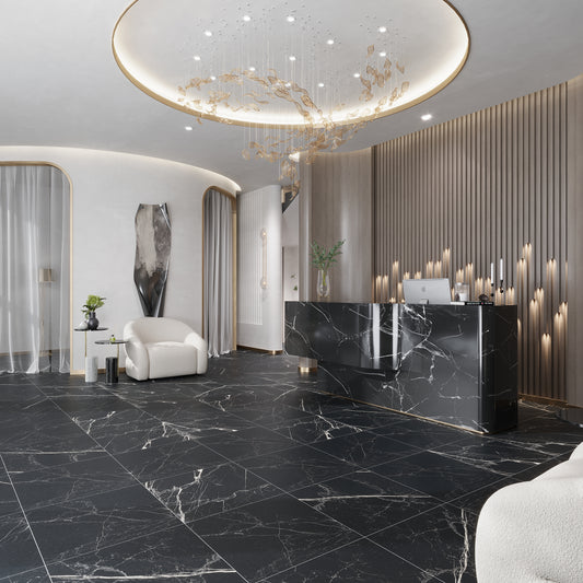 Nero Black 24x24 Matte Color Body Porcelain Large Tile (15.5 sq ft/case, 4-Pack)