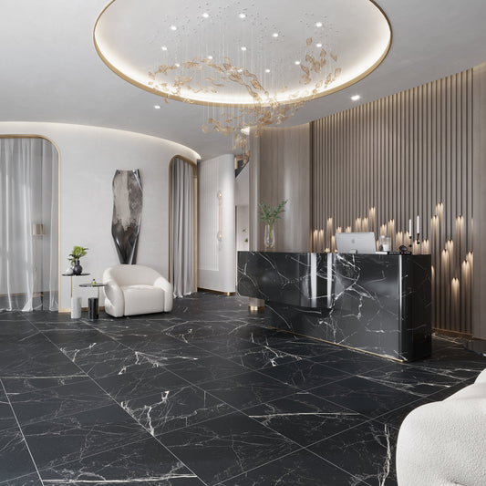 Sample-Nero Black 24x24 Matte Color Body Porcelain Large Tile (15.5 sq ft/case, 4-Pack)