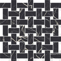 Nero black and white 12x12 matte gres porcelain basketweave mosaic tile with marble veining