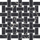 Nero Black, White 12x12 Matte Gres Porcelain Basketweave Mosaic Tile (5.82 sq ft/case, 6-Pack) - Sample