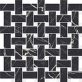 Nero Black, White 12x12 Matte Gres Porcelain Basketweave Mosaic Tile (5.82 sq ft/case, 6-Pack) - Sample