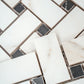 Ivory White, Black 12x12 Matte Gres Porcelain Basketweave Mosaic Tile (5.82 sq ft/case, 6-Pack) - Sample
