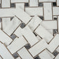 Ivory White, Black 12x12 Matte Gres Porcelain Basketweave Mosaic Tile (5.82 sq ft/case, 6-Pack) - Sample