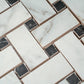 Ivory White, Black 12x12 Matte Gres Porcelain Basketweave Mosaic Tile (5.82 sq ft/case, 6-Pack) - Sample