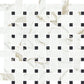 Ivory White, Black 12x12 Matte Gres Porcelain Basketweave Mosaic Tile (5.82 sq ft/case, 6-Pack) - Sample