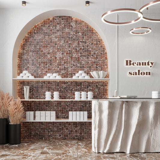 Sample-Rosso Levanto 12x12 Matte Gres Porcelain Square Mosaic Tile (5.82 sq ft/case, 6-Pack)