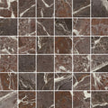 Rosso Levanto 12x12 matte gres porcelain square mosaic tile with deep red and brown marble patterns