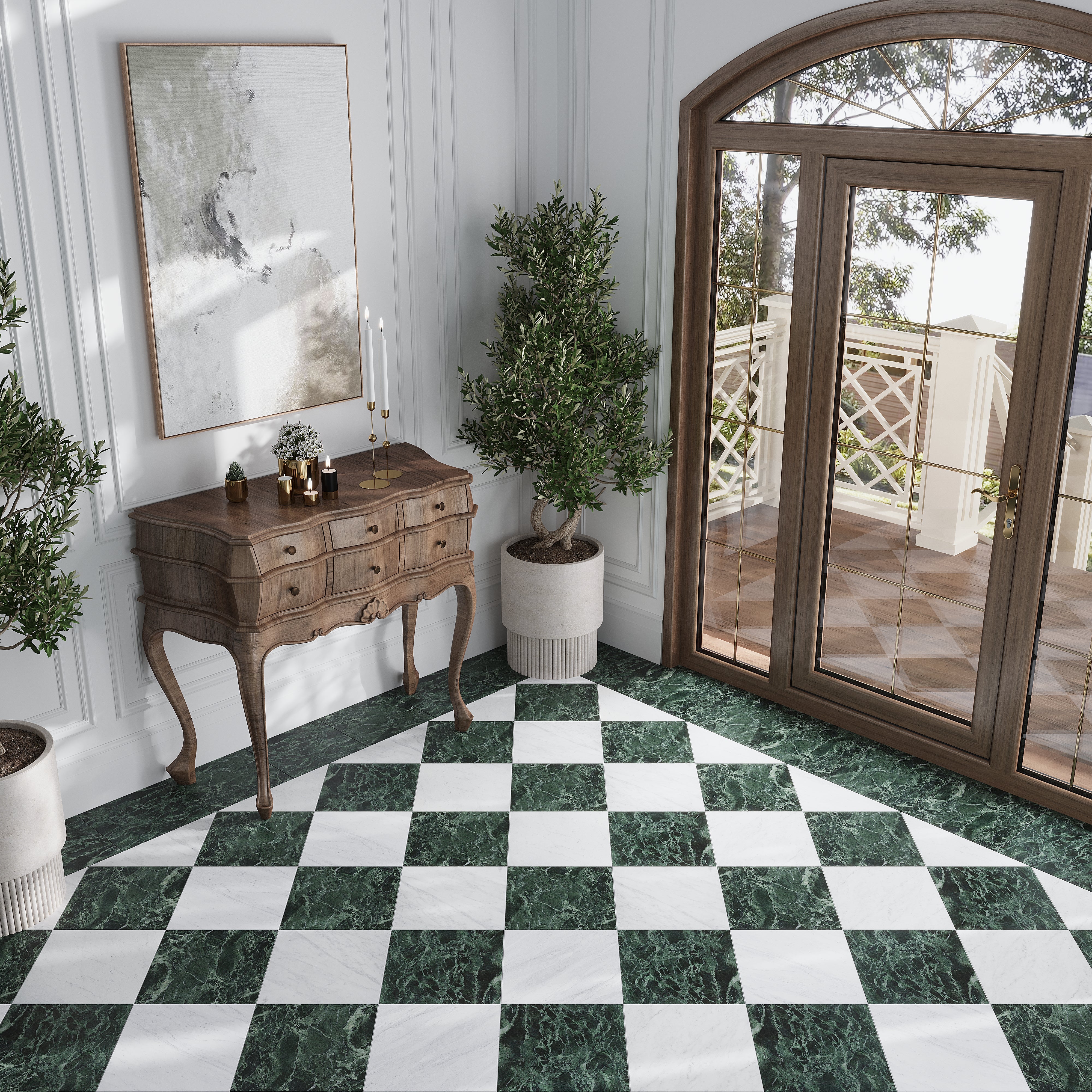 Verde Alpi 12x12 Matte Marble-look Vein Porcelain Tile (14 pack