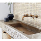Sample - Ivory Beige 12x12 Polished Crema Marfil, Emperador Dark Marble Basketweave Mosaic tile (5 pack, 5 sq ft/case)